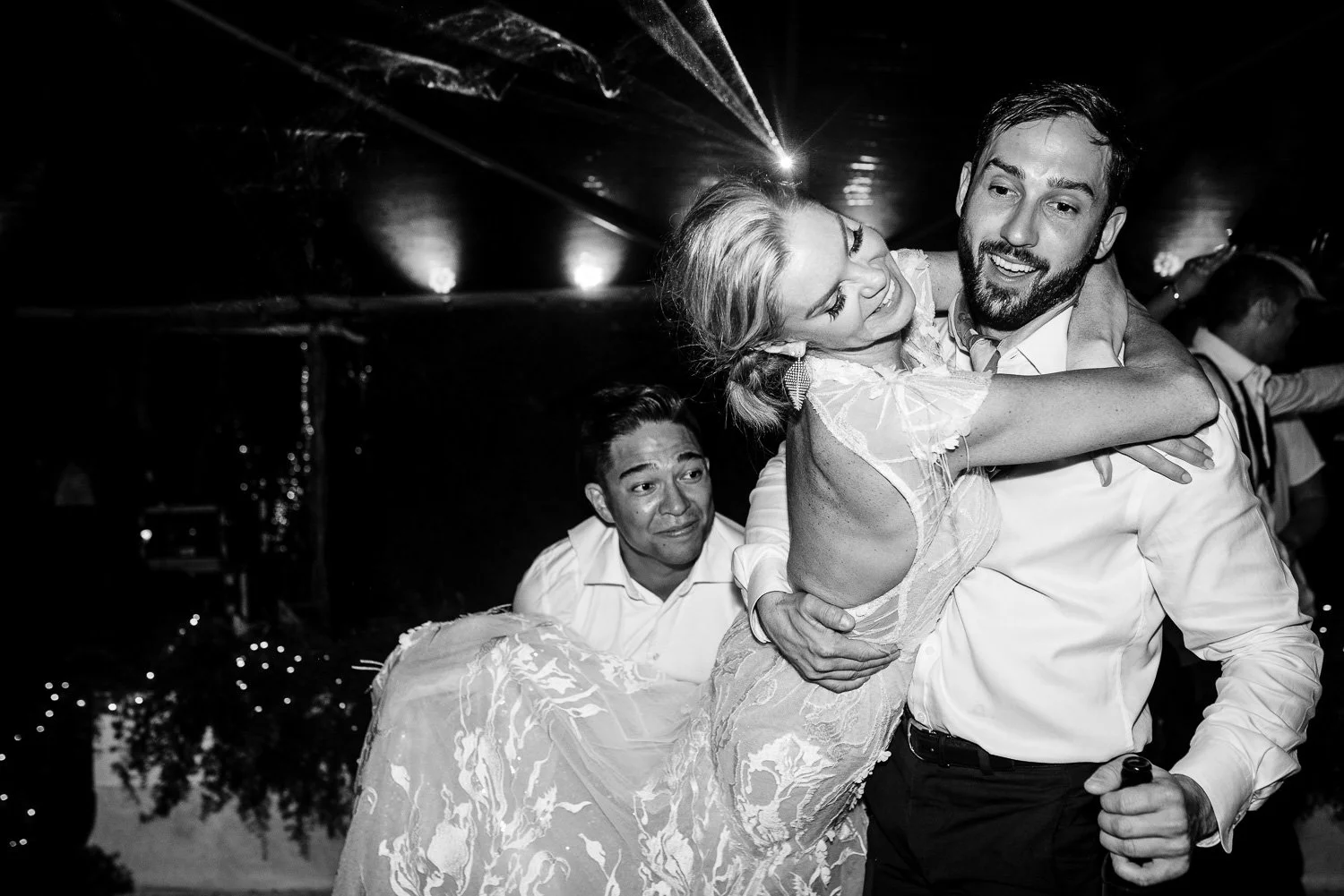 Bride dances at her wedding reception at Clifton Hall Great House in Barbados. Photo by Aniya Emtage