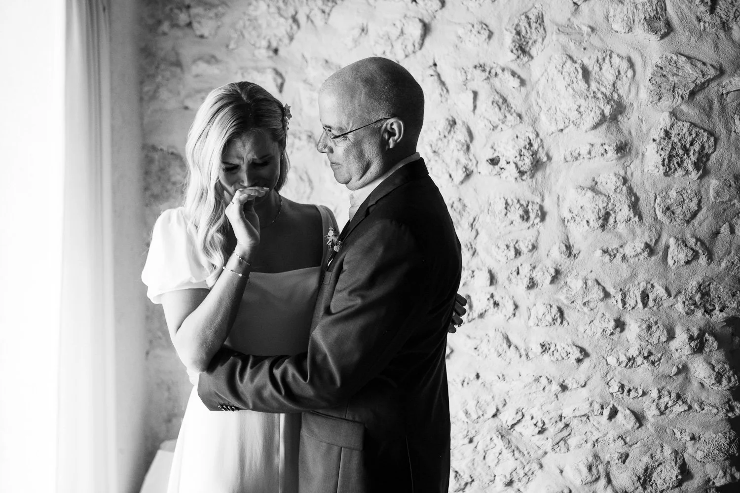 Bride and her dad at Fish Pot St. Lucy Barbados before her wedding. Photo by Aniya Emtage