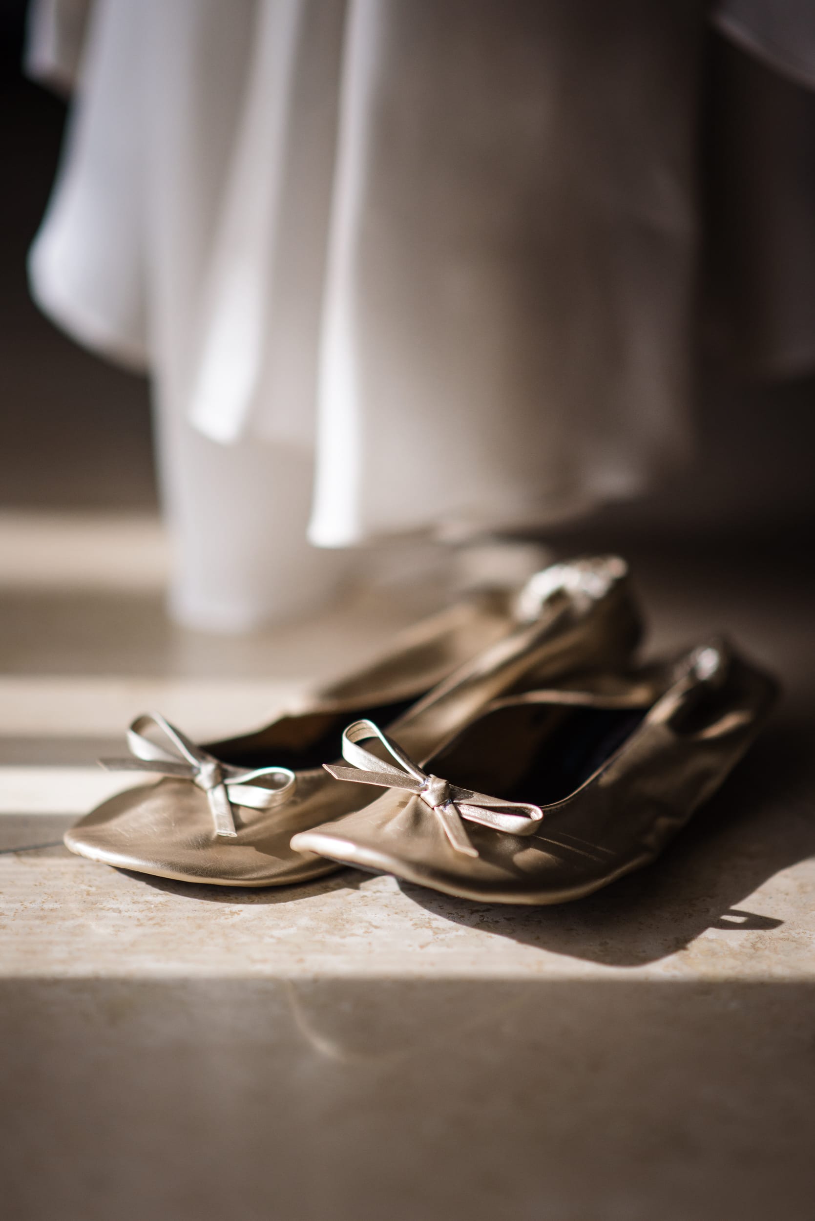 gold ballet flats wedding shoes