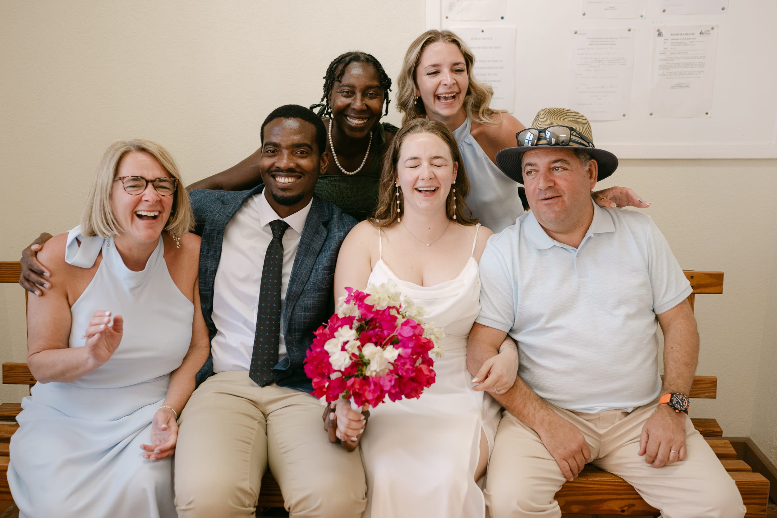 happy family photo at a barbados courthouse wedding
