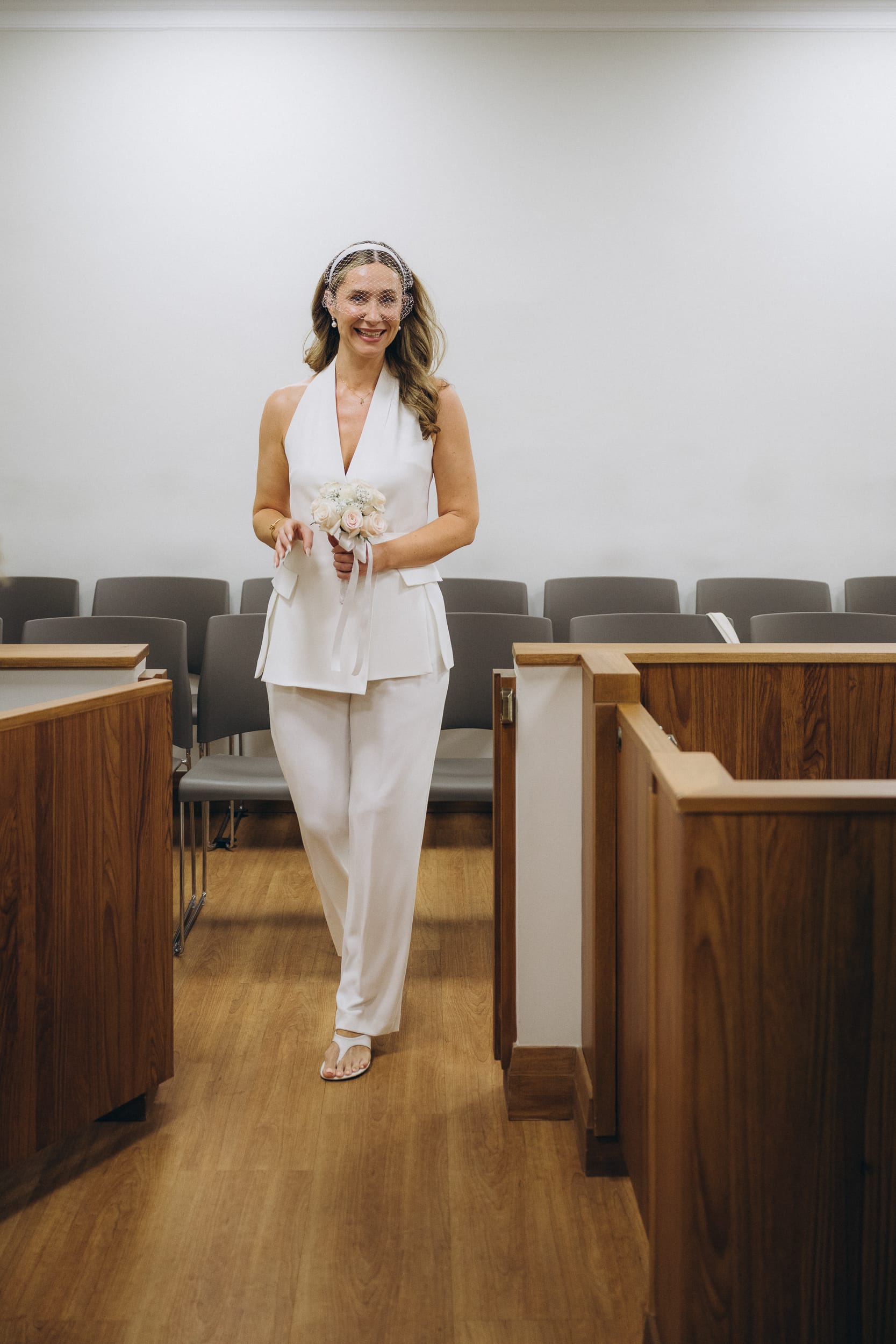 Happy bride smiling at her Barbados Courthouse Wedding
