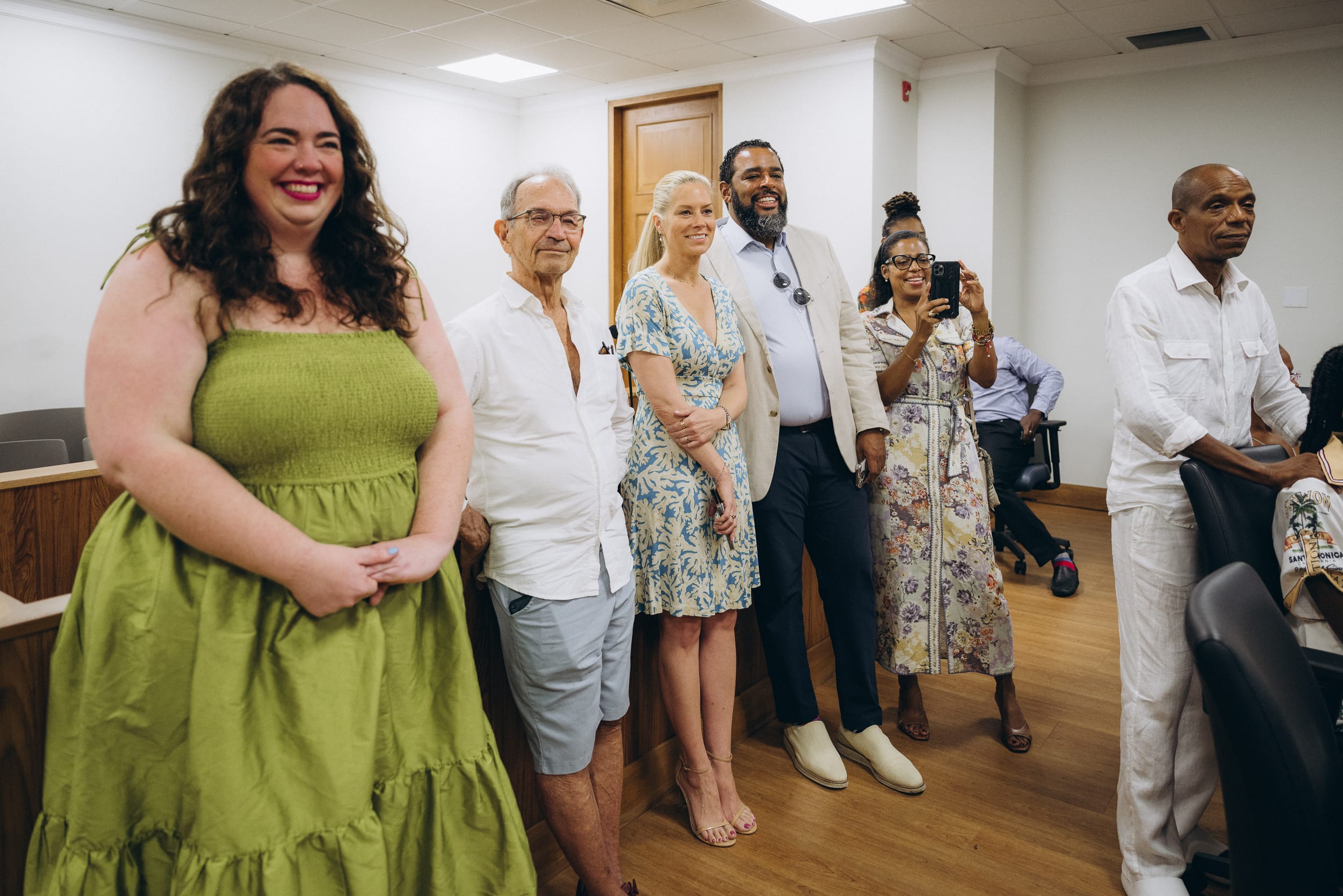 happy guests at a barbados courthouse wedding