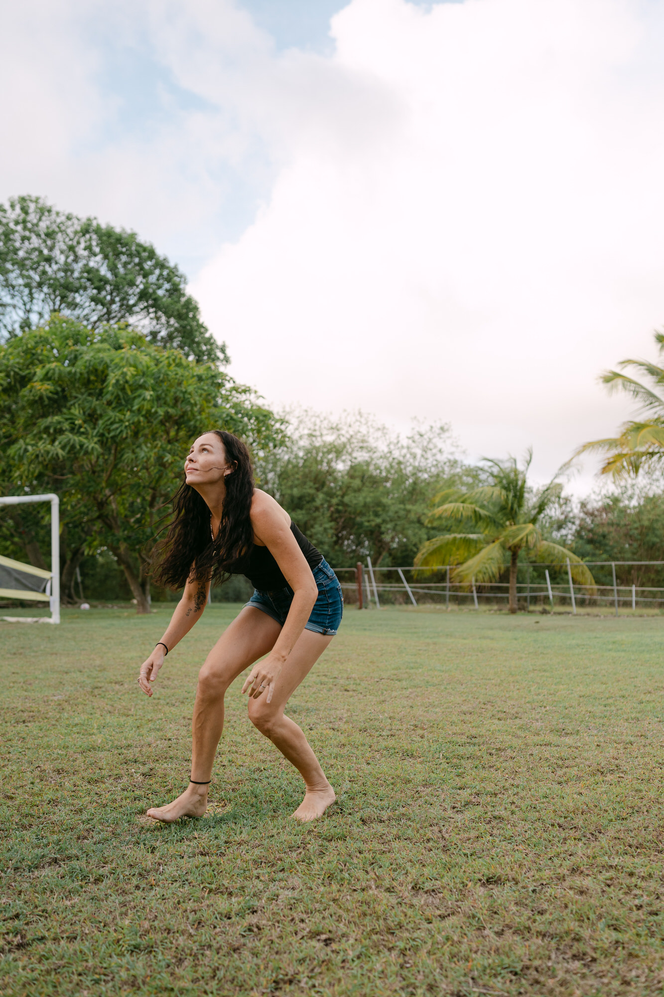 mom doing a football header